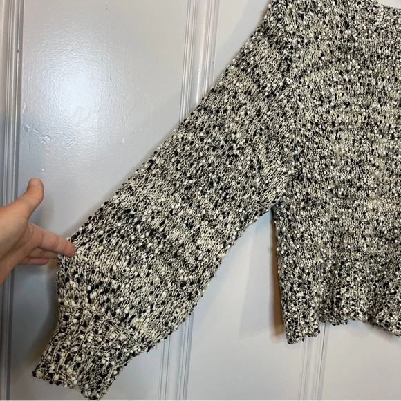 Anthropologie Moon River Moorland Speckled Balloon Sleeve Boxy Sweater - Picture 6 of 9